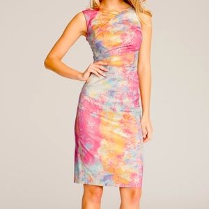 PASTEL PRINTED STRETCH DRESS
